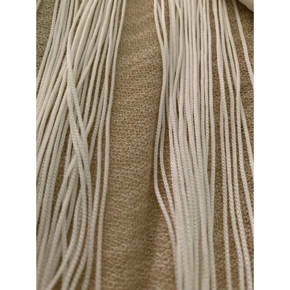 Miss Me Womens Large Beige Fringe Back Crocheted Sexy Cut Sleeve Shirt Blouse - Picture 7 of 12